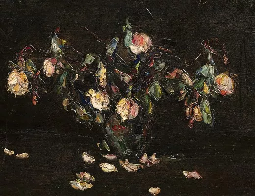 Bouquet de roses sur fond noir